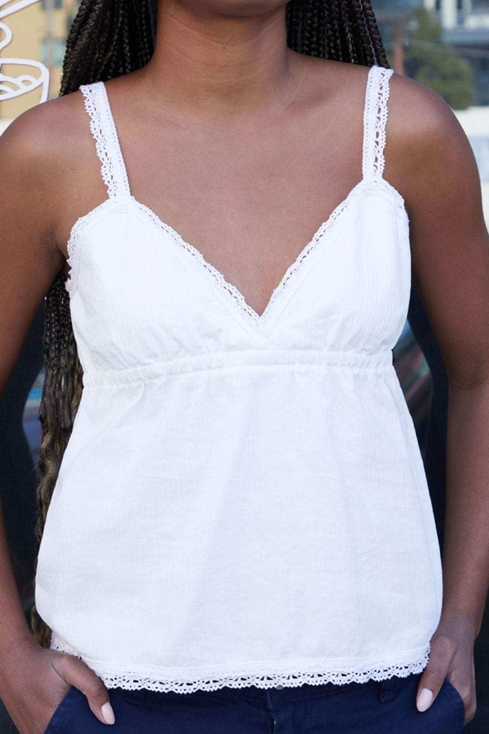 Lace Detail V-Neck Cami - Trendsi - Flyclothing LLC
