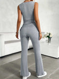 Square Neck Tank and Drawstring Pants Set - Trendsi - Flyclothing LLC