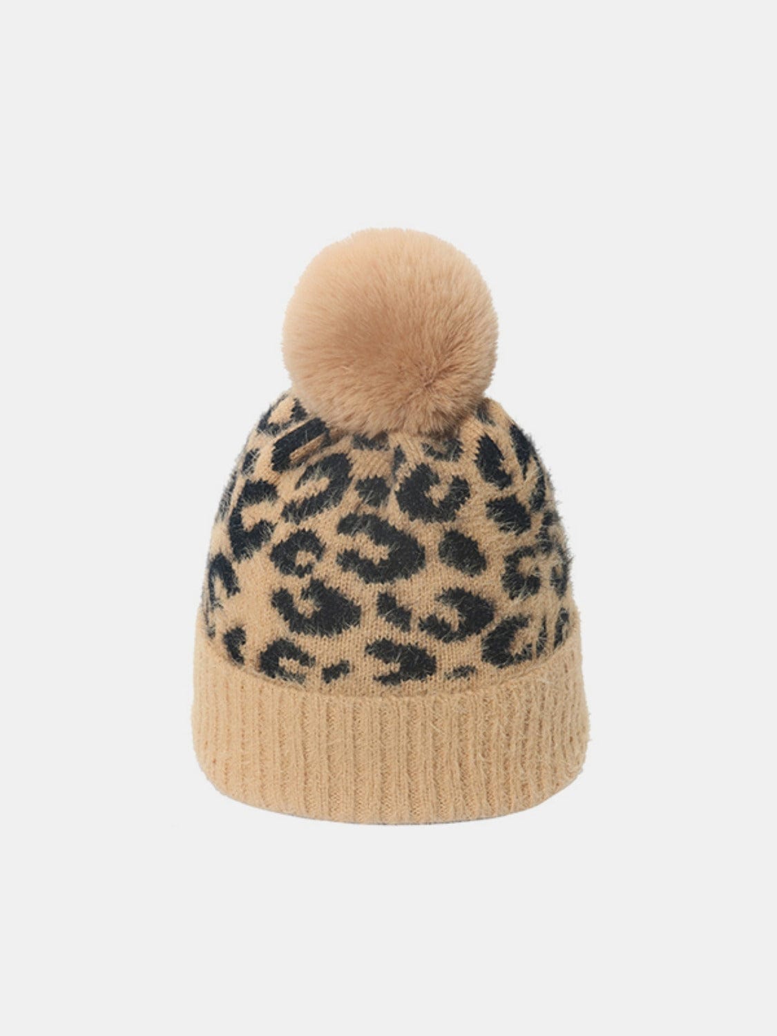 Leopard Hat with Pompom - Trendsi