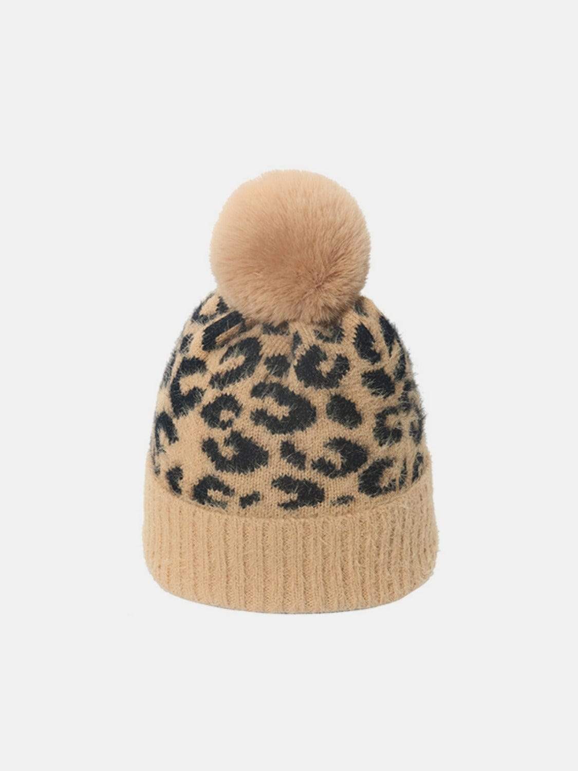 Leopard Hat with Pompom - Trendsi - Flyclothing LLC
