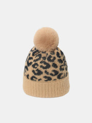 Leopard Hat with Pompom - Trendsi