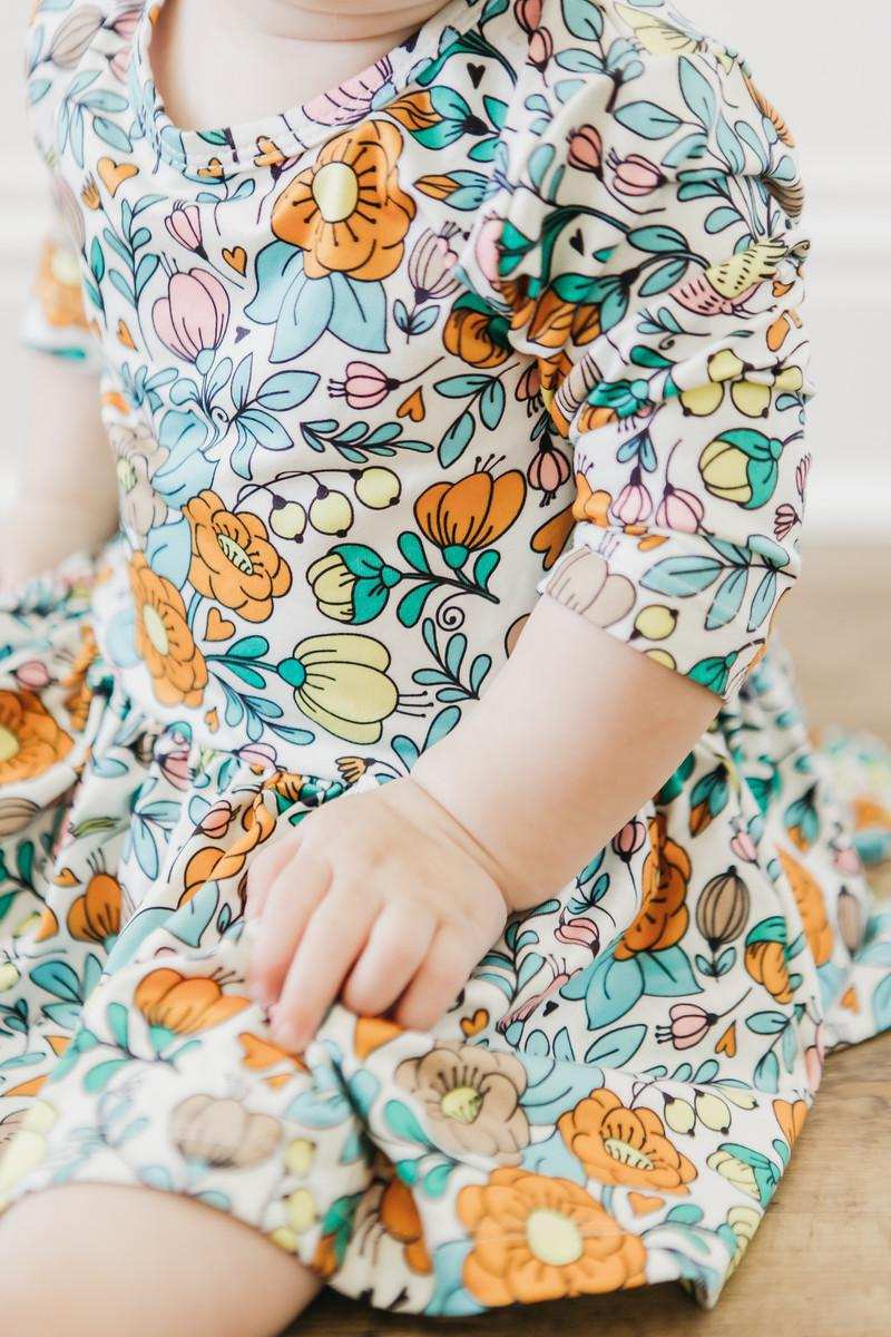 Vintage Vibes 3/4 Sleeve Twirl Bodysuit - Mila & Rose ® - Flyclothing LLC