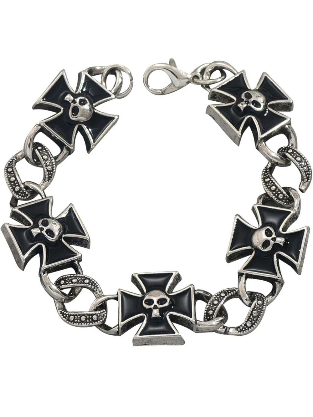 Gothic Skull Cross Chain Bracelet - Trendsi - Flyclothing LLC