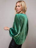 V-Neck Three-Quarter Sleeve Blouse - Trendsi
