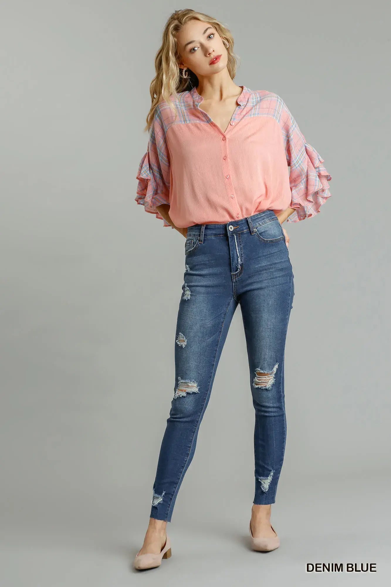 Umgee Distressed Skinny Jeans with Pockets - Trendsi - Flyclothing LLC
