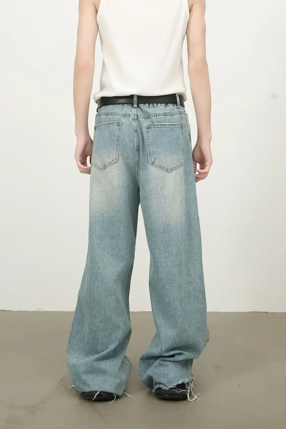 Men's Raw Hem Distressed Jeans - Trendsi - Flyclothing LLC