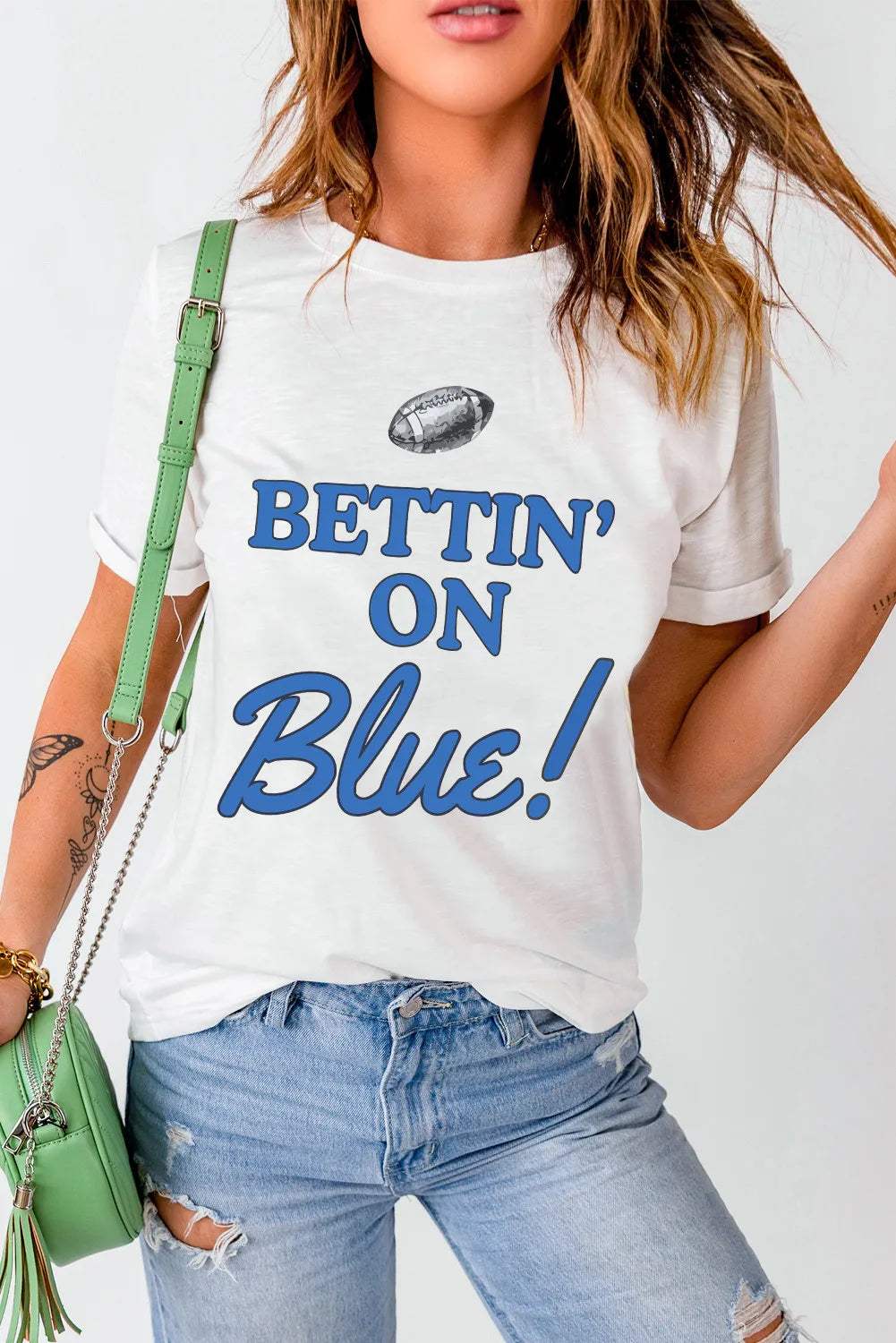 Letter Graphic Round Neck Short Sleeve T-Shirt - Trendsi - Flyclothing LLC