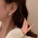 18K Gold-Plated Snowflake Stud Earrings - Trendsi - Flyclothing LLC