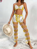 Cutout Halter Neck Top and Pants Two-Piece Swim Set - Trendsi - Flyclothing LLC