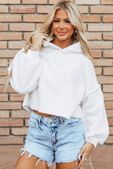 Exposed Seam Long Sleeve Hoodie - Trendsi - Flyclothing LLC