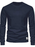 Men's Full Size Round Neck Long Sleeve T-Shirt Plus Size - Trendsi - Flyclothing LLC