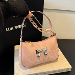 Bow PU Leather Shoulder Bag - Trendsi