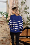 Sew In Love Striped Round Neck Sweater - Trendsi