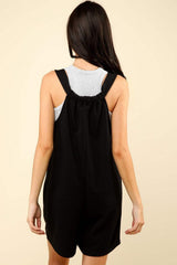 VERY J Tie Shoulder Front Pocket Romper - Trendsi - Flyclothing LLC