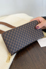 PU Leather Plaid Wallet - Trendsi