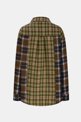 Plaid Collared Neck Button Up Long Sleeve Shirt - Trendsi