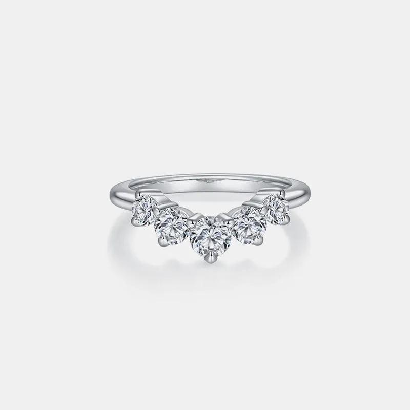 Inlaid Moissanite 925 Sterling Silver Ring - Trendsi