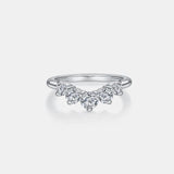 Inlaid Moissanite 925 Sterling Silver Ring - Trendsi