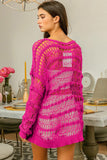 BiBi Long Sleeve Knit Cover Up - Trendsi