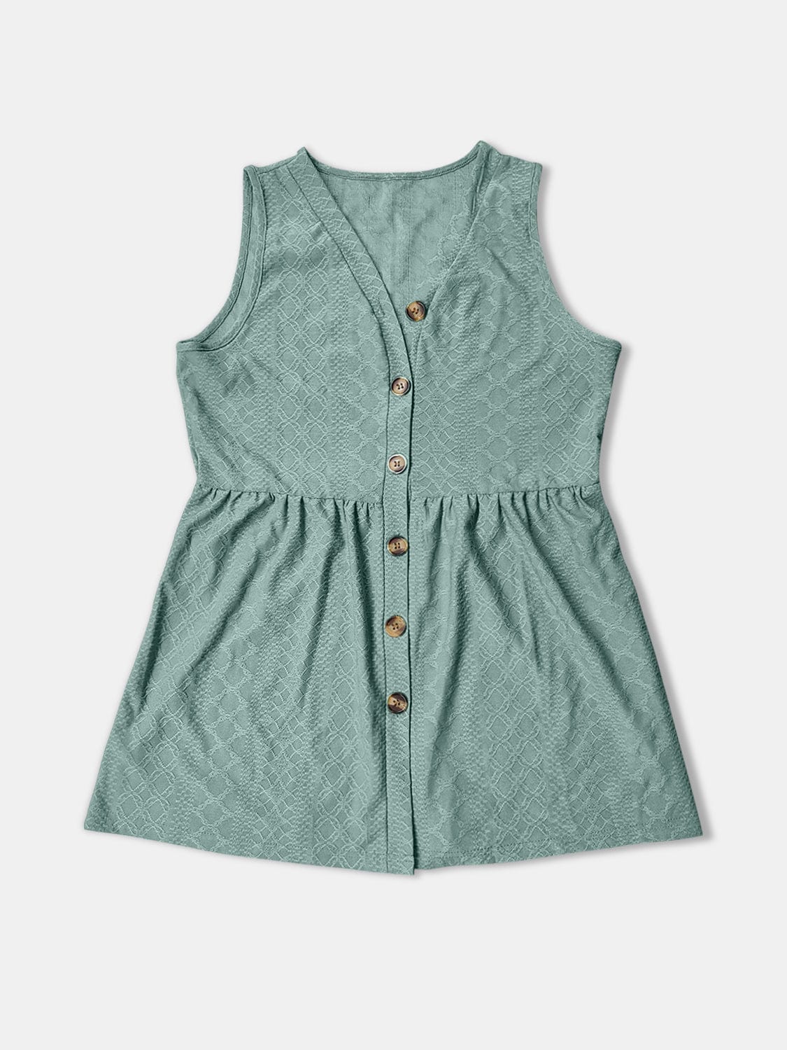 Button Up V-Neck Tank - Trendsi