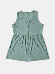 Button Up V-Neck Tank - Trendsi