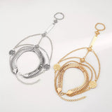 Multi Layered Chain Bracelet with Finger Ring - Trendsi - Flyclothing LLC