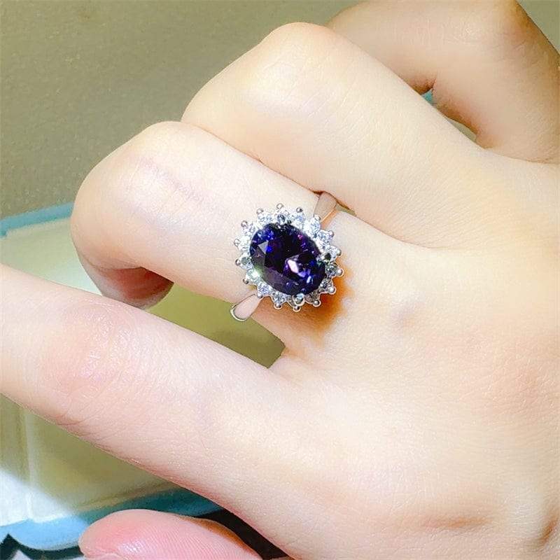 2 Carat 925 Sterling Silver Oval Moissanite Ring - Trendsi - Flyclothing LLC