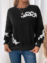 Perfee Heart Round Neck Long Sleeve Sweater - Trendsi - Flyclothing LLC