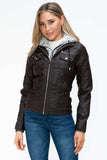 YMI Removable Faux Layered Multi-Pocket Jacket with Fuzzy Hood - Trendsi - Flyclothing LLC