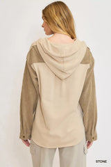 Umgee Washed French Terry Shacket - Trendsi - Flyclothing LLC