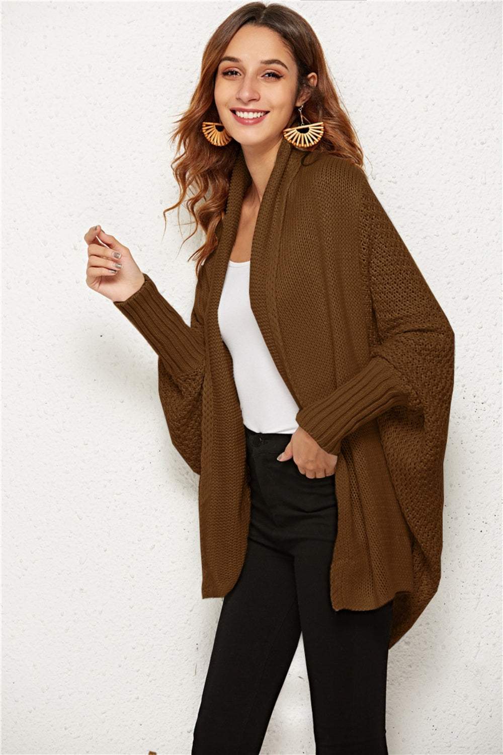 Angel Wings Open Front Batwing Sleeve Cardigan - Trendsi - Flyclothing LLC