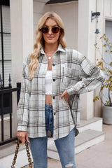 Casual Plaid Long Sleeve Shirt - Trendsi - Flyclothing LLC