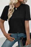 Round Neck Short Sleeve T-Shirt - Trendsi - Flyclothing LLC
