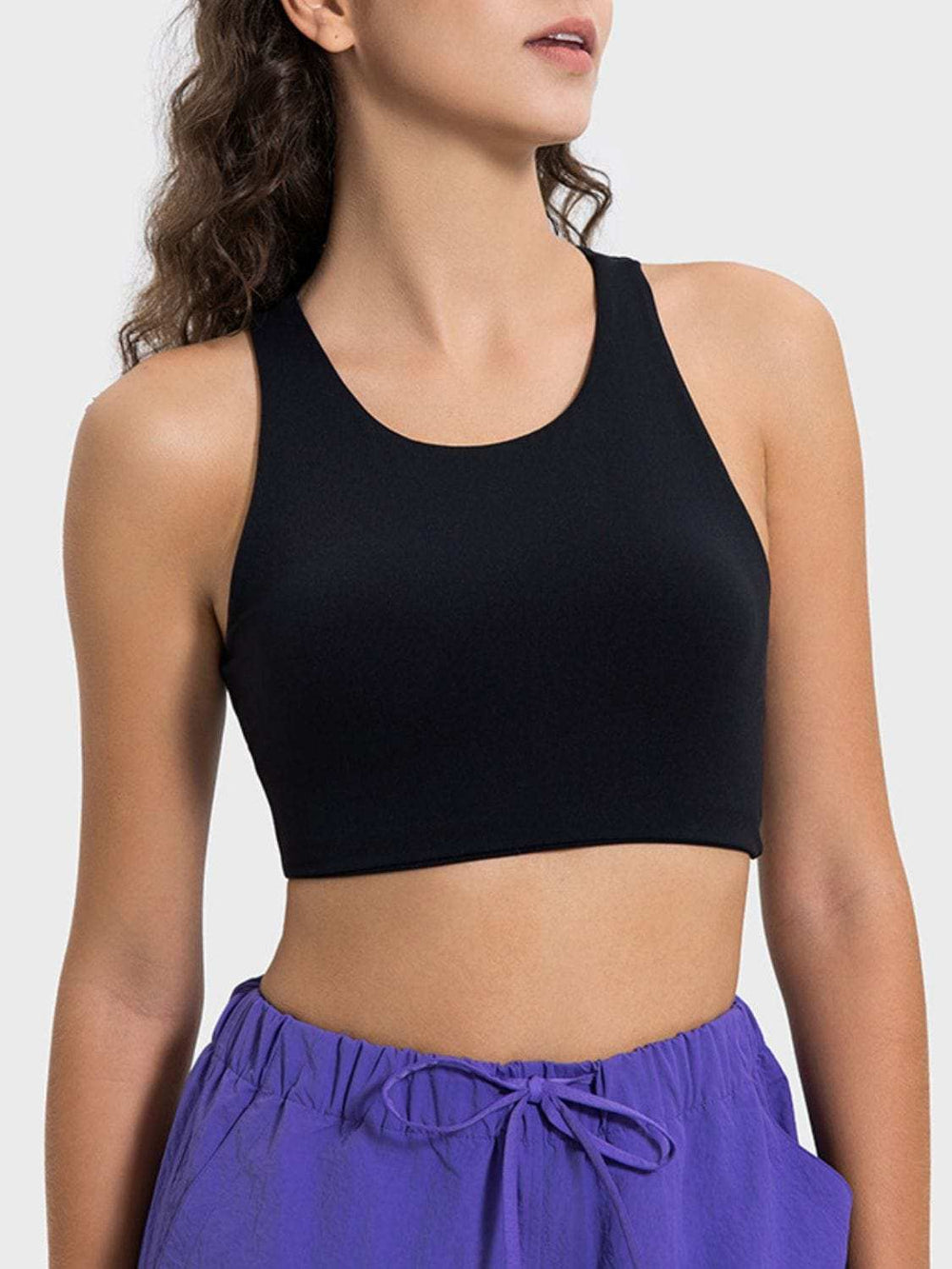 Cutout Round Neck Active Tank - Trendsi - Flyclothing LLC