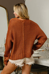 BiBi V-Neck Cable Knit Sweater - Trendsi - Flyclothing LLC