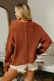 BiBi V-Neck Cable Knit Sweater - Trendsi - Flyclothing LLC