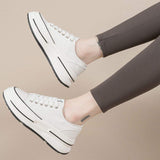 Tied Round Toe Platform Sneakers - Trendsi - Flyclothing LLC