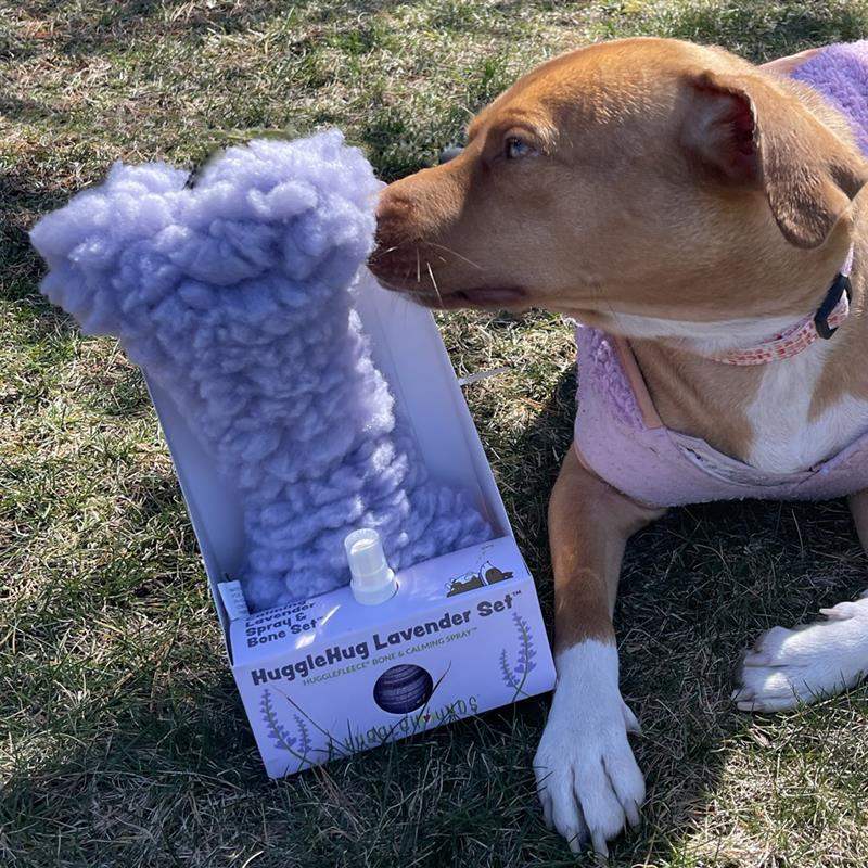 HuggleHug™ Lavender Bone & 2oz Calming Spray Dog Toy Set - HuggleHounds - Flyclothing LLC