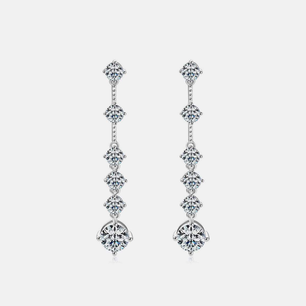 4 Carat Moissanite 925 Sterling Silver Earrings - Trendsi - Flyclothing LLC
