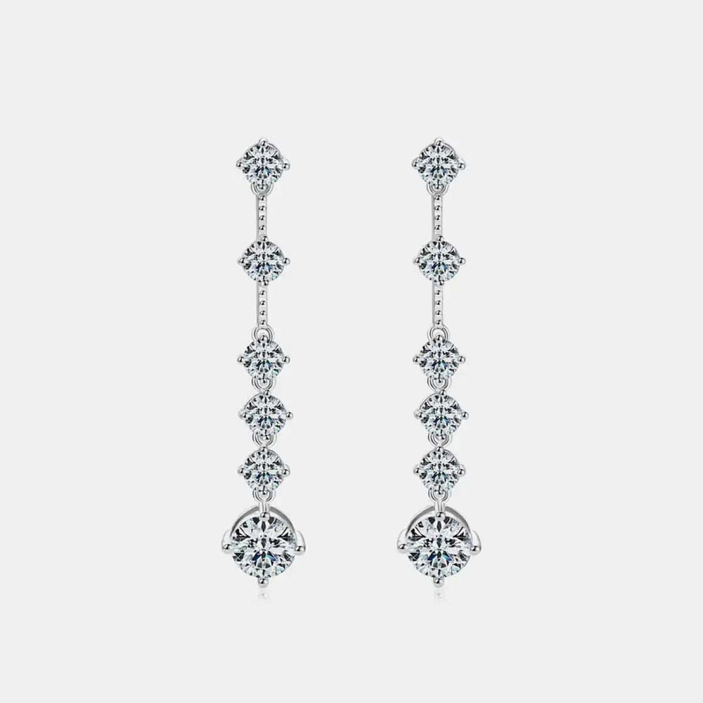 4 Carat Moissanite 925 Sterling Silver Earrings - Trendsi - Flyclothing LLC