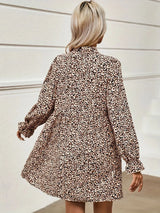 Notched Flounce Sleeve Mini Dress - Trendsi - Flyclothing LLC