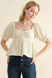 And The Why Lovely Textured and Smocked Top - Trendsi - Flyclothing LLC