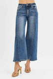 RISEN High Rise Crop Wide Leg Jeans with Step Hem - Trendsi - Flyclothing LLC