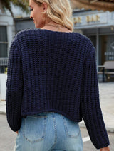 Round Neck Button Up Cardigan with Pockets - Trendsi - Flyclothing LLC