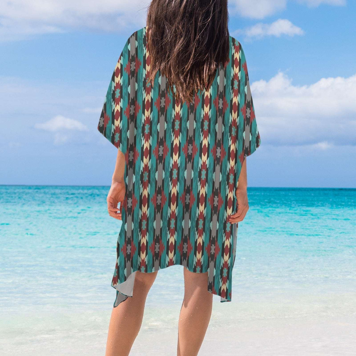 Baha Ranch Southwestern Aztec Duster Kimono Coverup - Baha Ranch Western Wear - Flyclothing LLC
