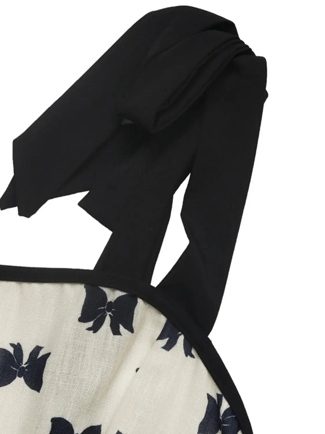 Bow Print Tie Shoulder Dress - Trendsi - Flyclothing LLC