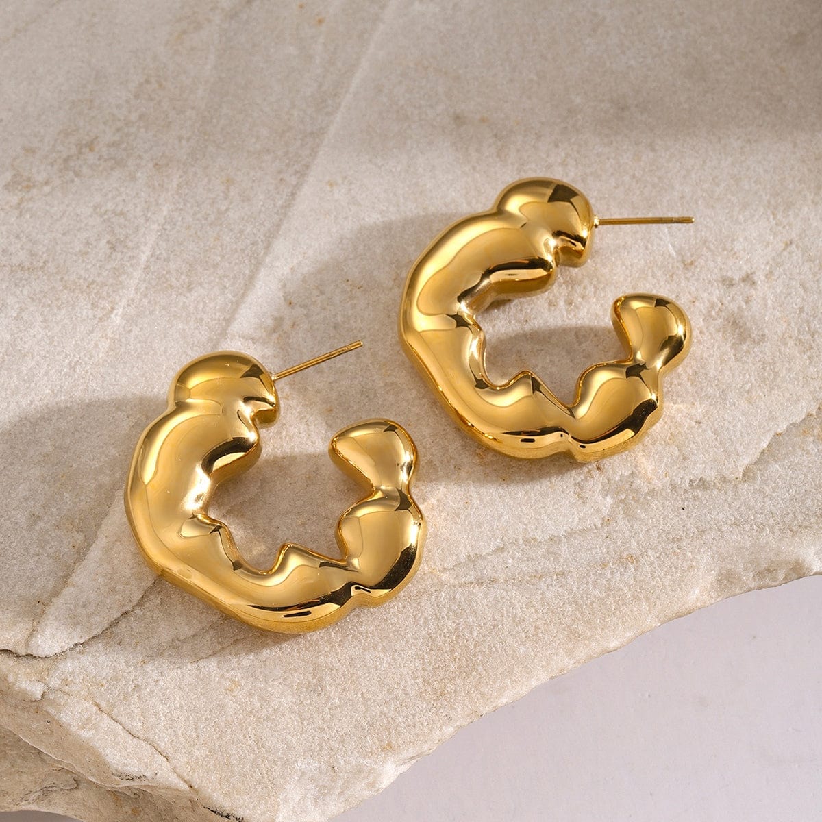 Stainless Steel C-Hoop Earrings - Trendsi