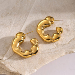 Stainless Steel C-Hoop Earrings - Trendsi