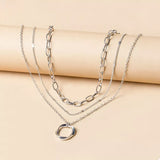 Three Layered Pendant Necklace - Trendsi - Flyclothing LLC