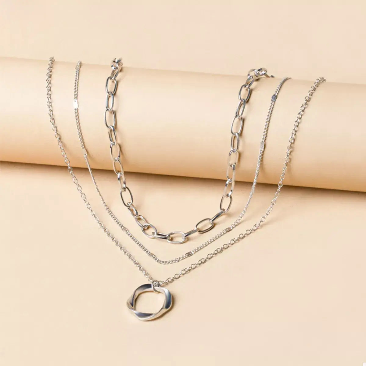 Three Layered Pendant Necklace - Trendsi - Flyclothing LLC